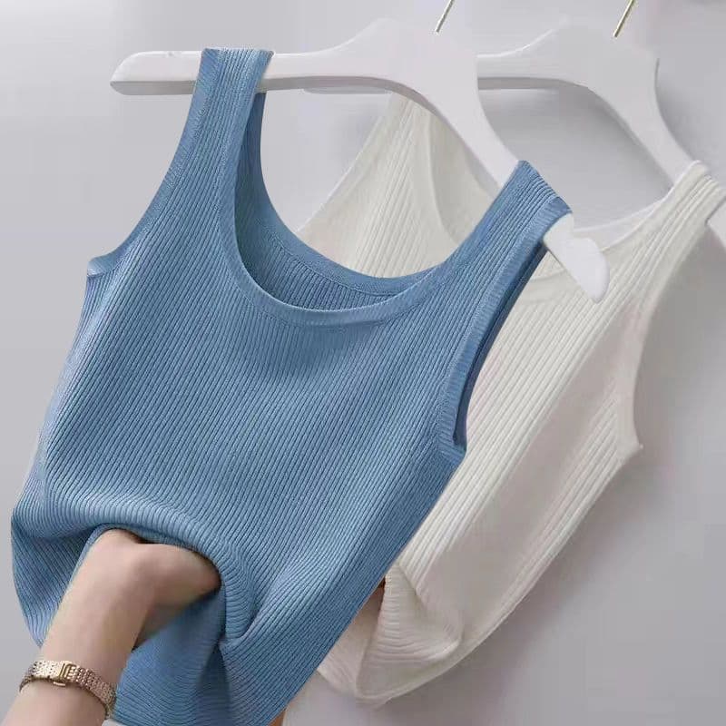 80-200 Jin Camisole Tank Top for Women, Summer Inner Layer Base Layer, Ribbed Plus Size Slim Sleeveless Thin Top, Plus Size for Curvy Women