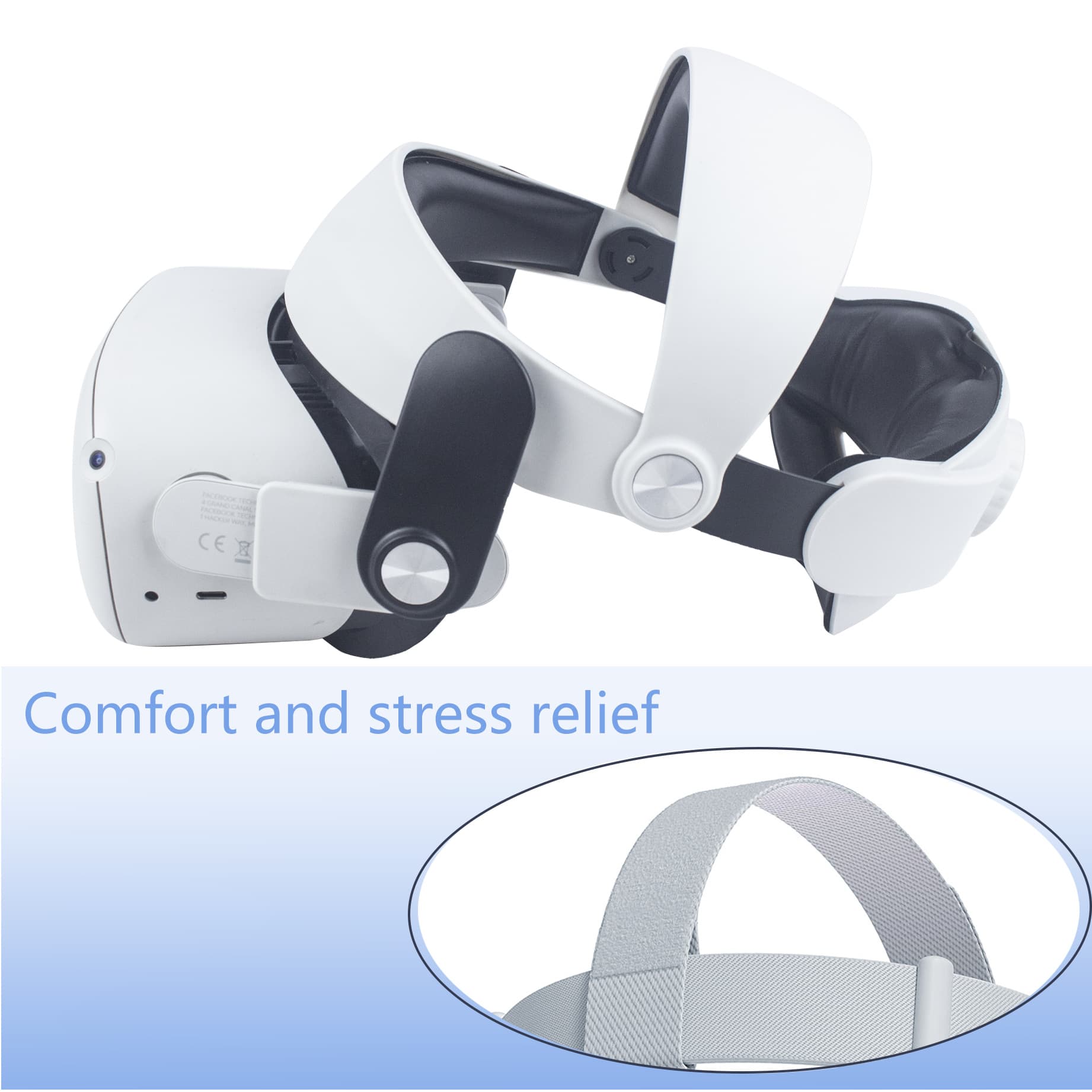 Compatible with Oculus Quest 2 Head Strap Comfortable Adjustable Non-Pressure Face Cross-Border Hot-Selling VR Glasses Accessory