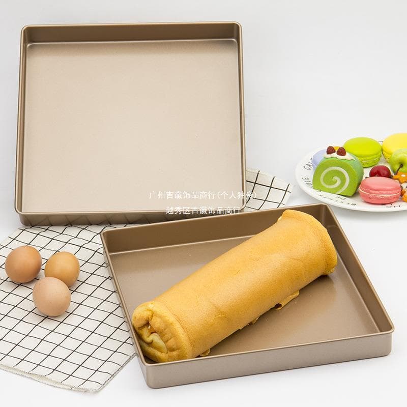 Home Non-Stick 28cm Square Cake Roll Pan 6/8 Inch Nougat Mooncake Cookie Biscuit Baking Mold