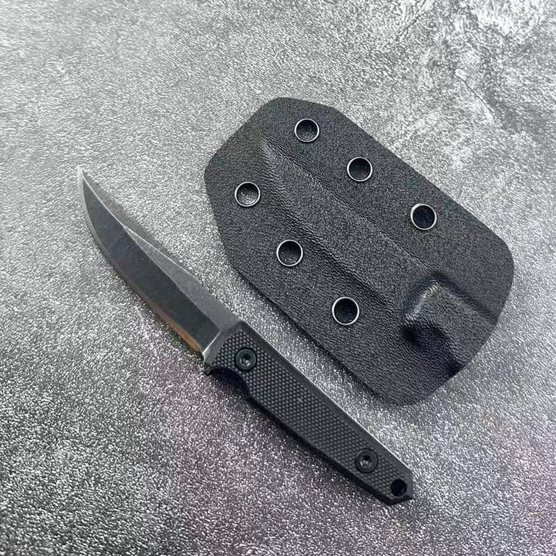 Cross-border Mini Straight Knife with Integrated K-Sheath, Portable Handle Meat Knife for Camping, Travel, Outdoor Survival Tactical Knife