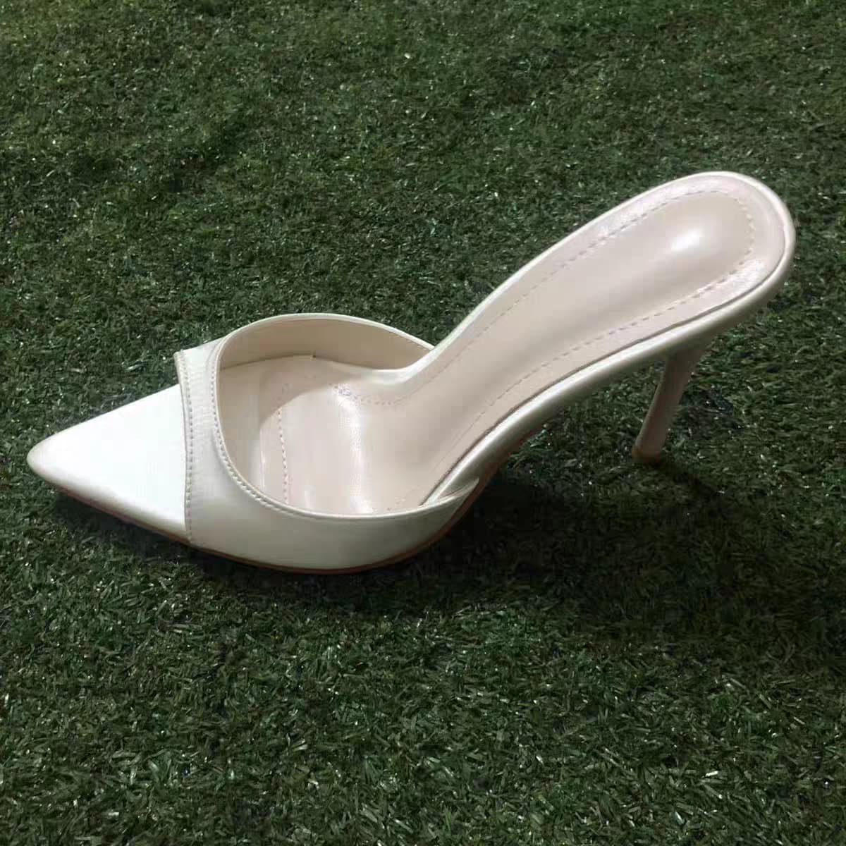Pointed Toe Women's Shoes Foreign Trade New 2026 Cross-Border One-Band Stiletto High Heel Fashion Sexy Temperament Plus Size Slippers