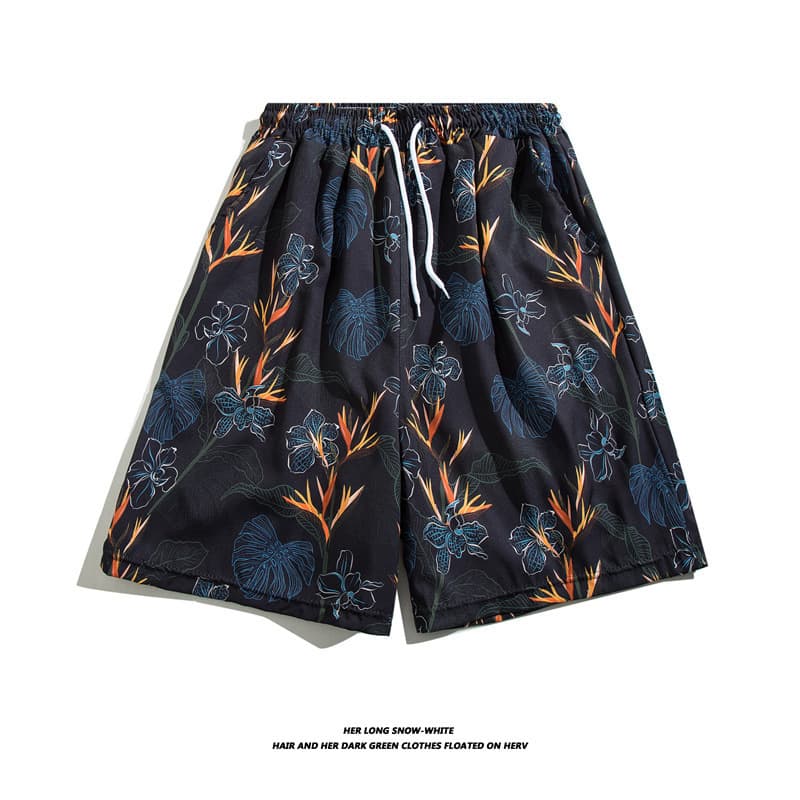 Men's Summer Ice Silk Beach Shorts, Loose Straight-Leg Casual Quick-Dry 5-Inch Shorts