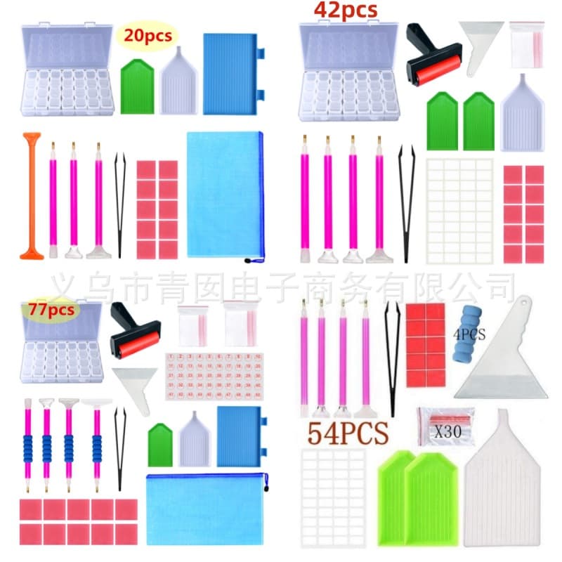 New Diamond Painting Tools DIY Diamond Dotting Pen Cross Stitch Accessories Export Diamond Storage Box Combined Drill Tray Set
