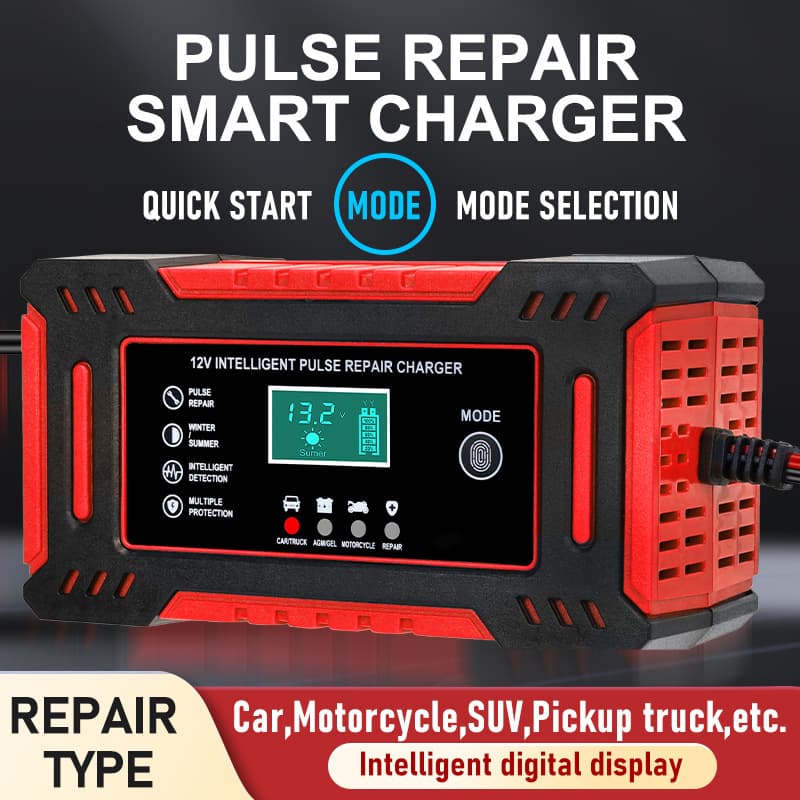 12V car battery 12V6A charger motorcycle battery charger smart pulse repair lead-acid battery