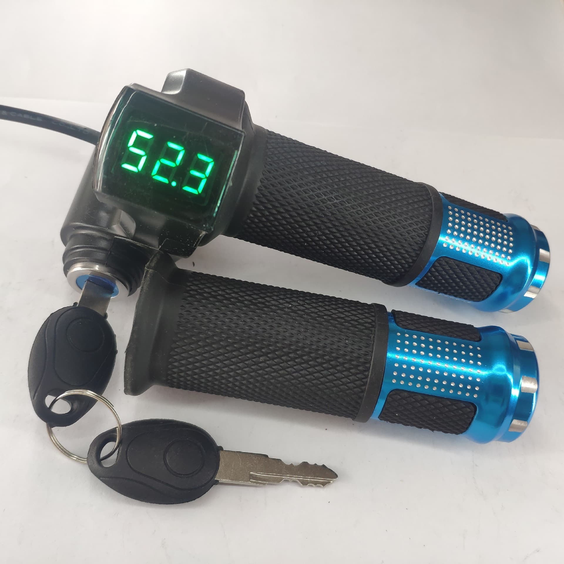 Green Screen Standard Lock Electric Vehicle Throttle Grip, Electric Vehicle Accessories Speed Control Handle Throttle Grip