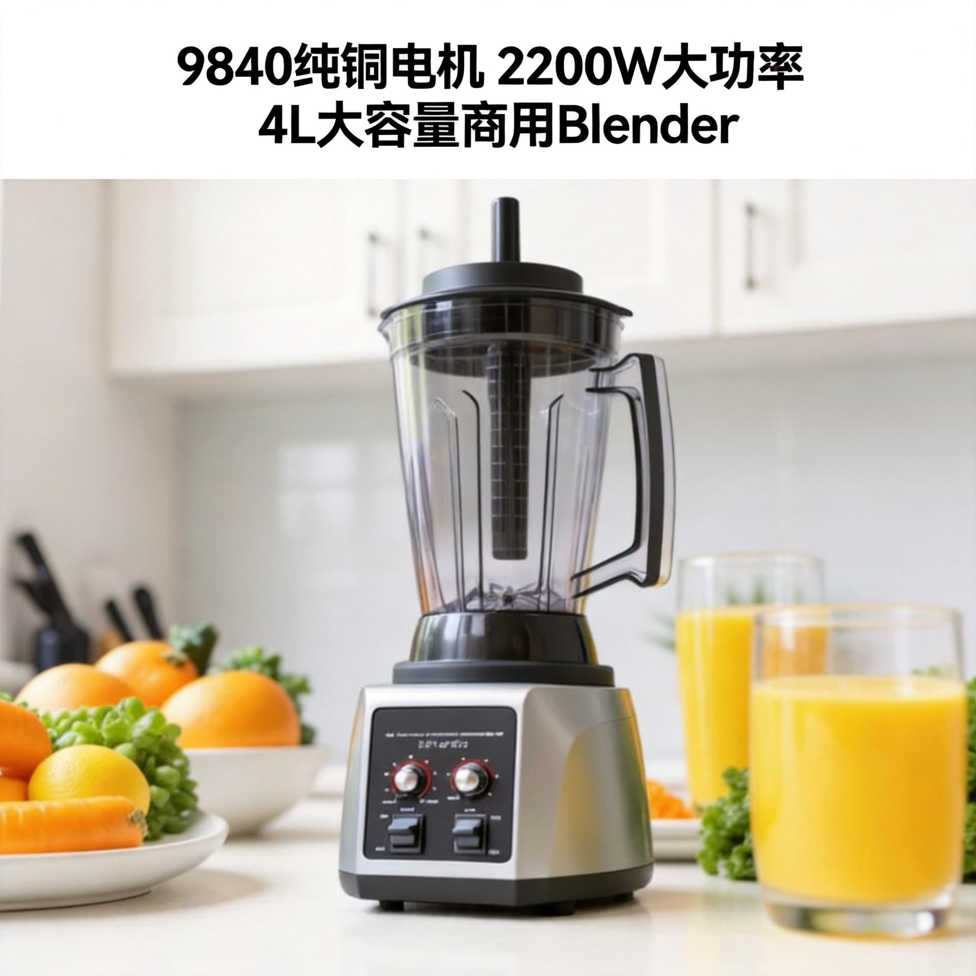 Cross-Border Export 4L Commercial Blender Large Capacity High Power Blender Fruit and Vegetable Juicer Food Processor