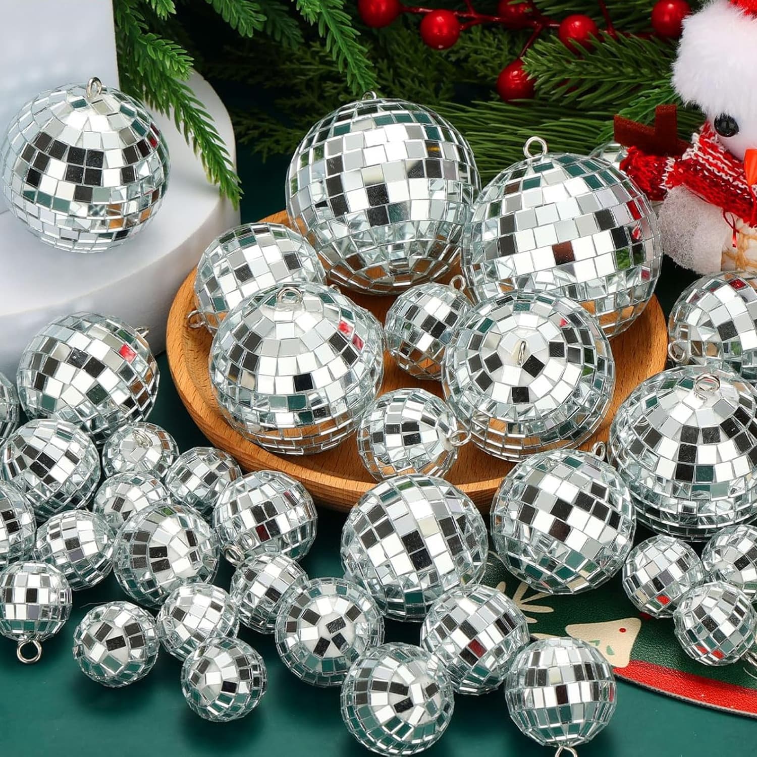 Mirror ball reflective ball pendant Christmas tree pendant cross-border birthday party bar 2026 Christmas decoration supplies