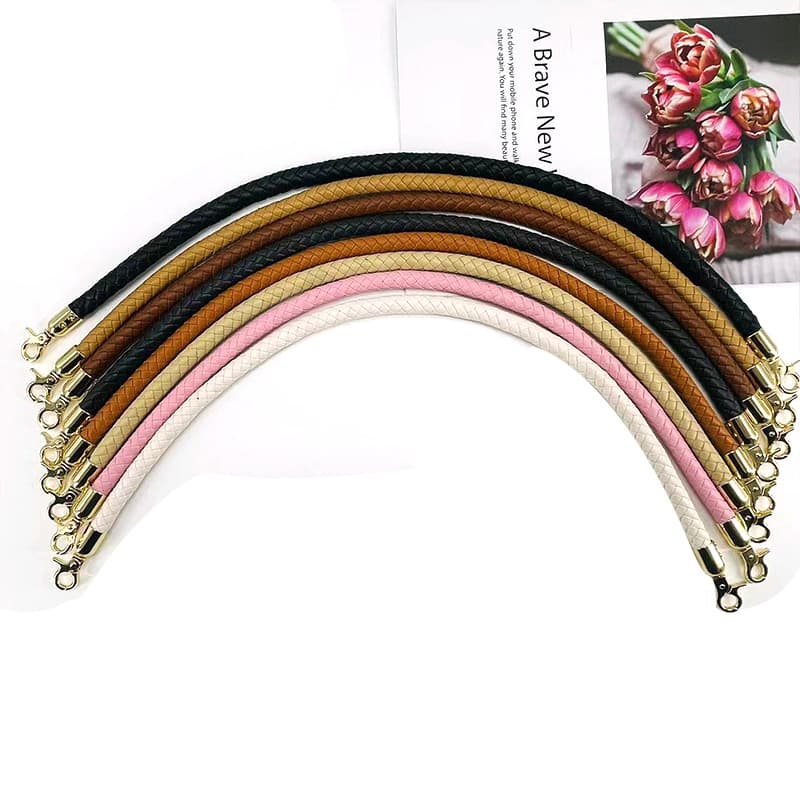 Fashionable Women's Handbag Accessories PU Leather Woven Handle Replacement Shoulder Strap DIY Wholesale Bag Parts And Accessories