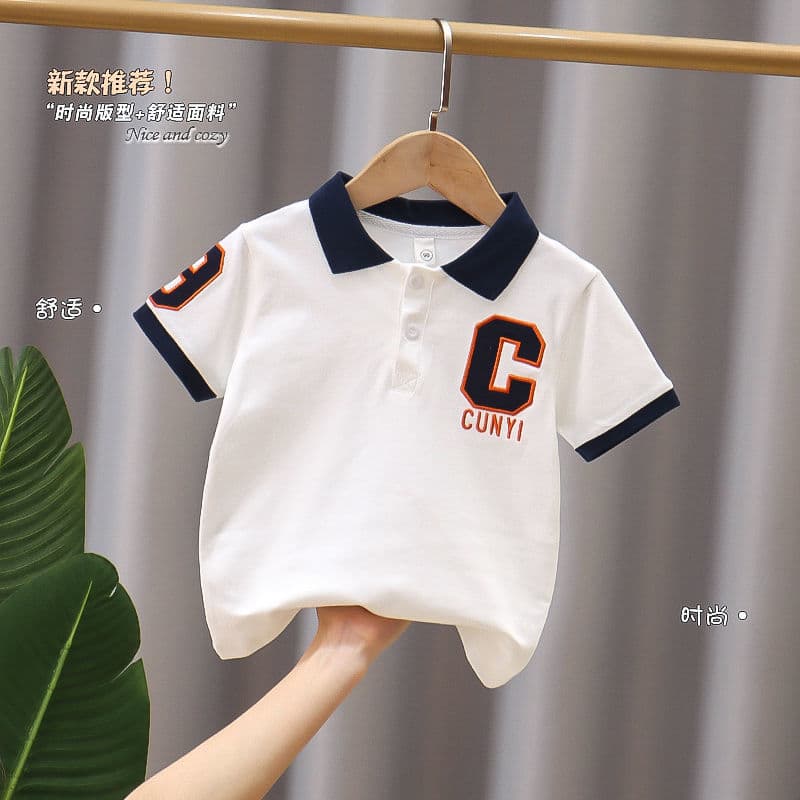 Boys Summer 2022 New Style Children's Short Sleeve T-Shirt Korean Version Polo Shirt Fashion