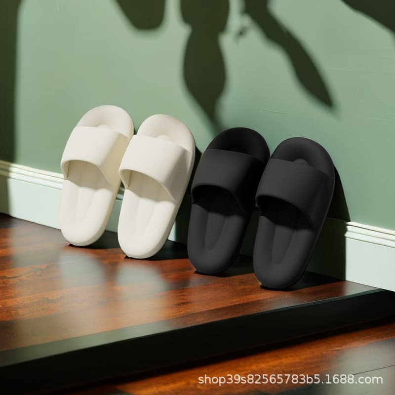 Soft Sole Slippers Women's Summer Home Indoor Anti-slip Fashion Comfortable Thick Sole Marshmallow Feel Sandals Men's Summer