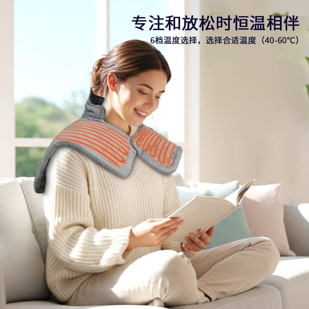 Cross-border Electric Heating Shawl Portable Flannel Office Heating Pad Heat Therapy Adjustable Temperature Shoulder and Neck Relief Heating Shawl