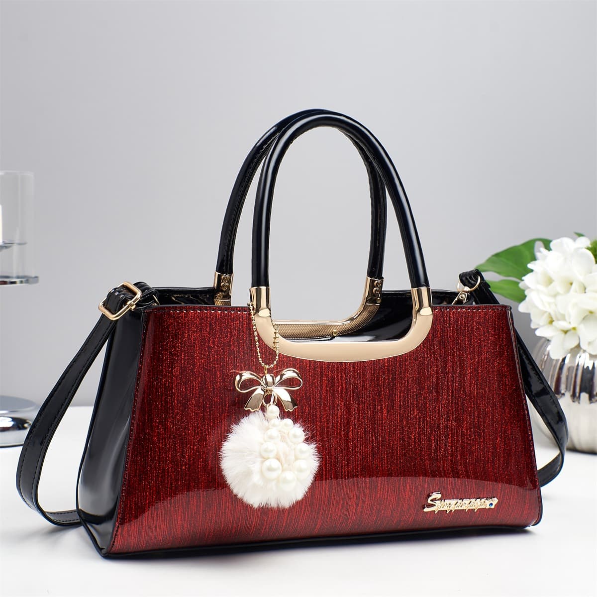 Red Glitter Wedding Bag 2026 New Style, Elegant Bride Wedding Handbag, Evening Bag, Versatile Crossbody Shoulder Bag