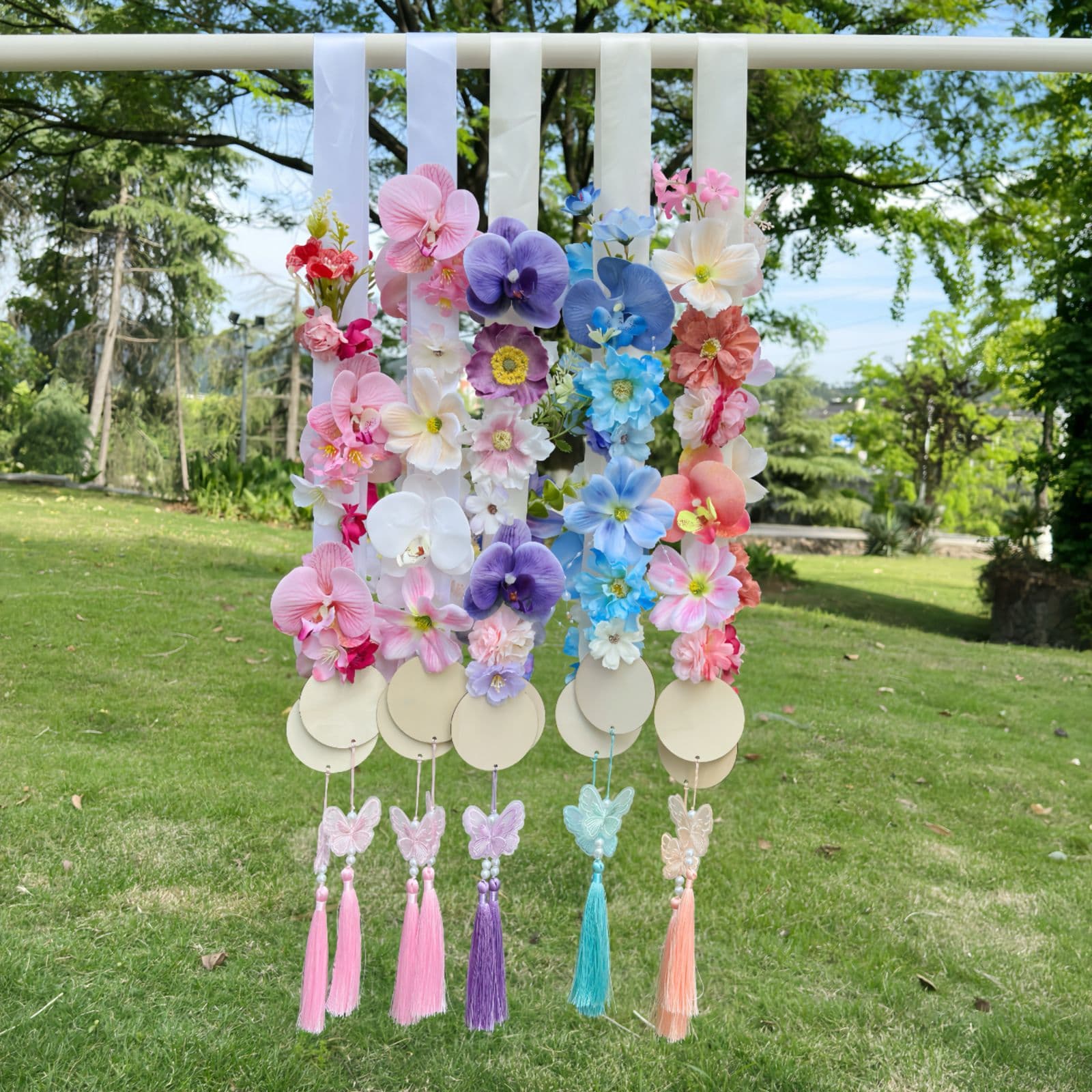 Factory Direct Graduation Season Artificial Flowers Blue Phalaenopsis Accessories Graduation Gown Neck Hanging Photo Prop Shoulder Flowers