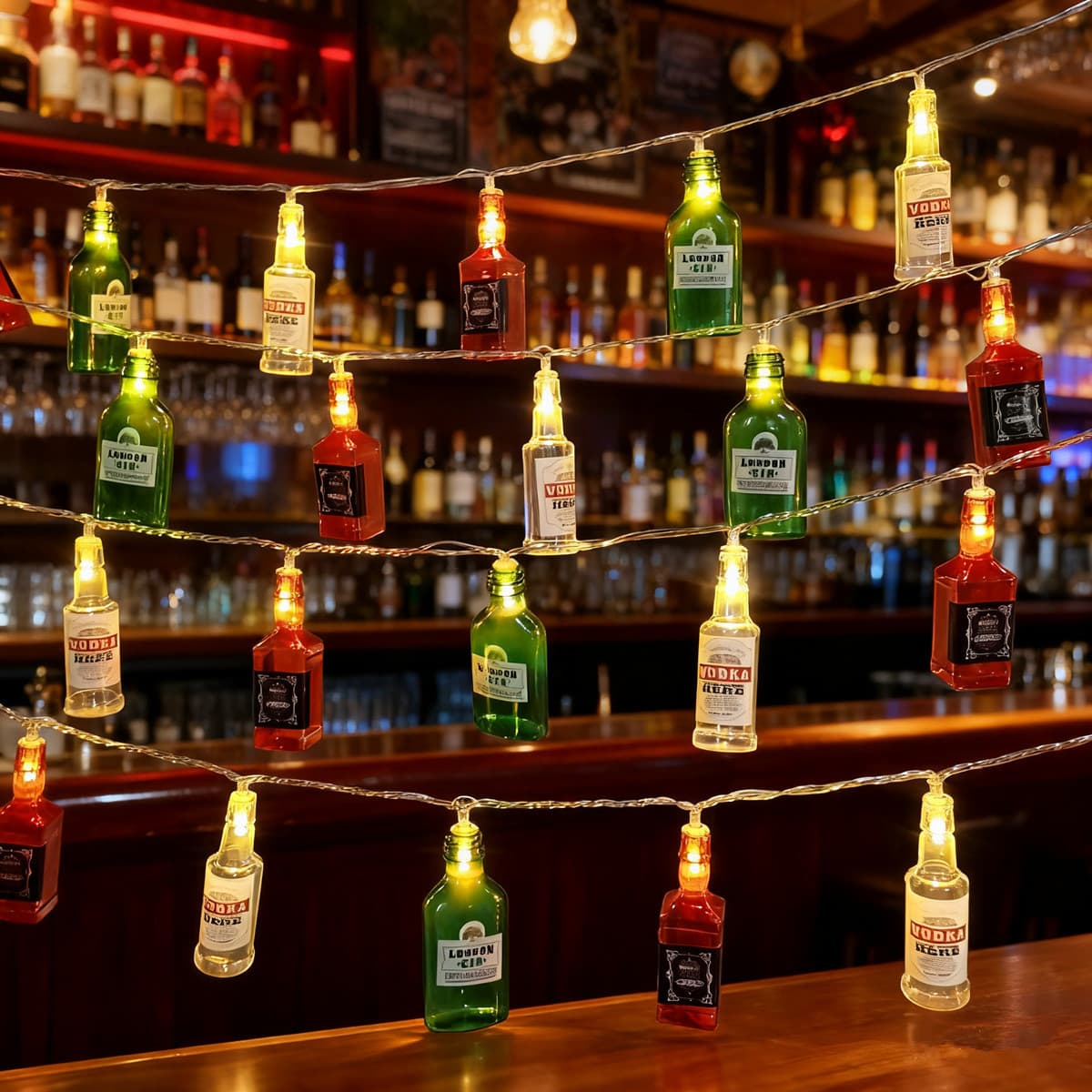 LED Bottle String Lights, Solar Outdoor Courtyard Wine Bottle Decorative Ambient Lights for Bar, Birthday, Room Decoration
