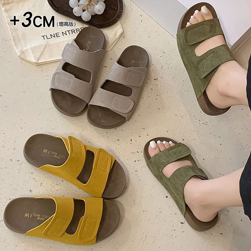 Vintage Chunky Casual Beach Comfort Slide Sandals for Women 2026 Summer New Fashion Birkenstock Style Open Toe Slippers