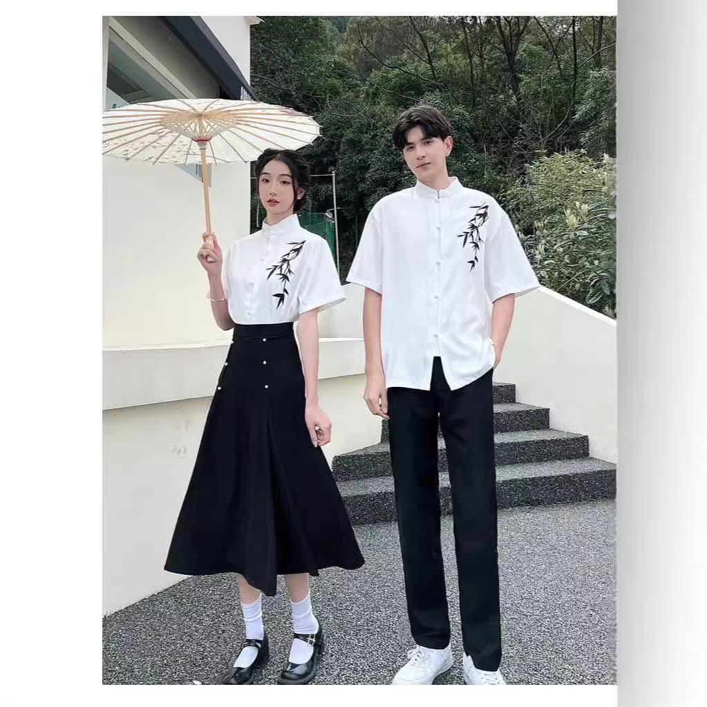 Graduation photos, class uniforms, ancient style Hanfu, women's coming-of-age ceremony, primary and secondary school students' recitation, chorus competition, summer couple outfits