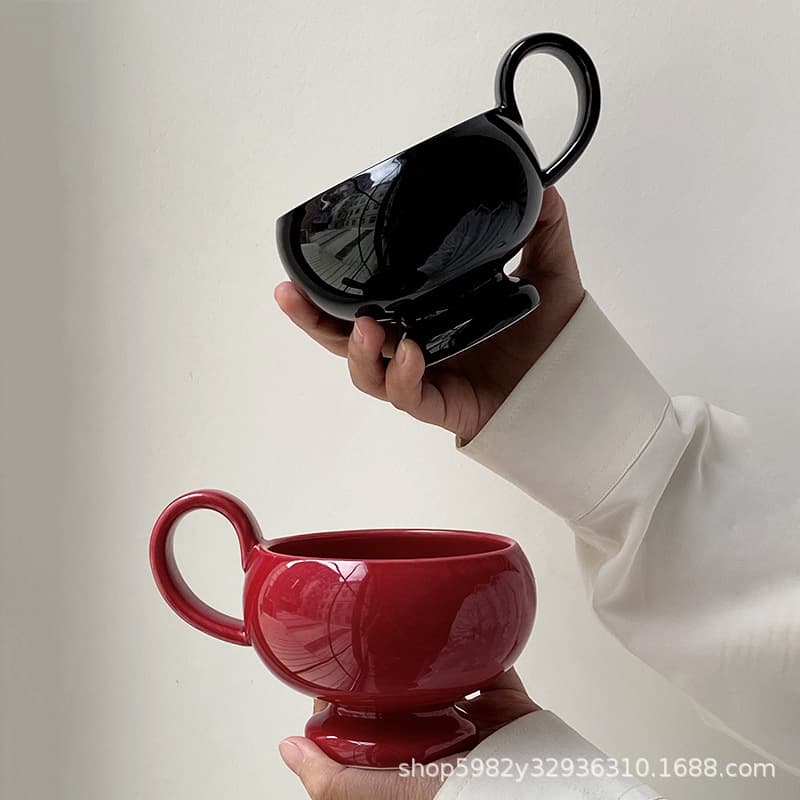 Aladdin Cup 1 Piece, Porcelain Wood, Ceramic Aladdin Handle Cup, Coffee Mug, Ceramic Cup, Water Cup