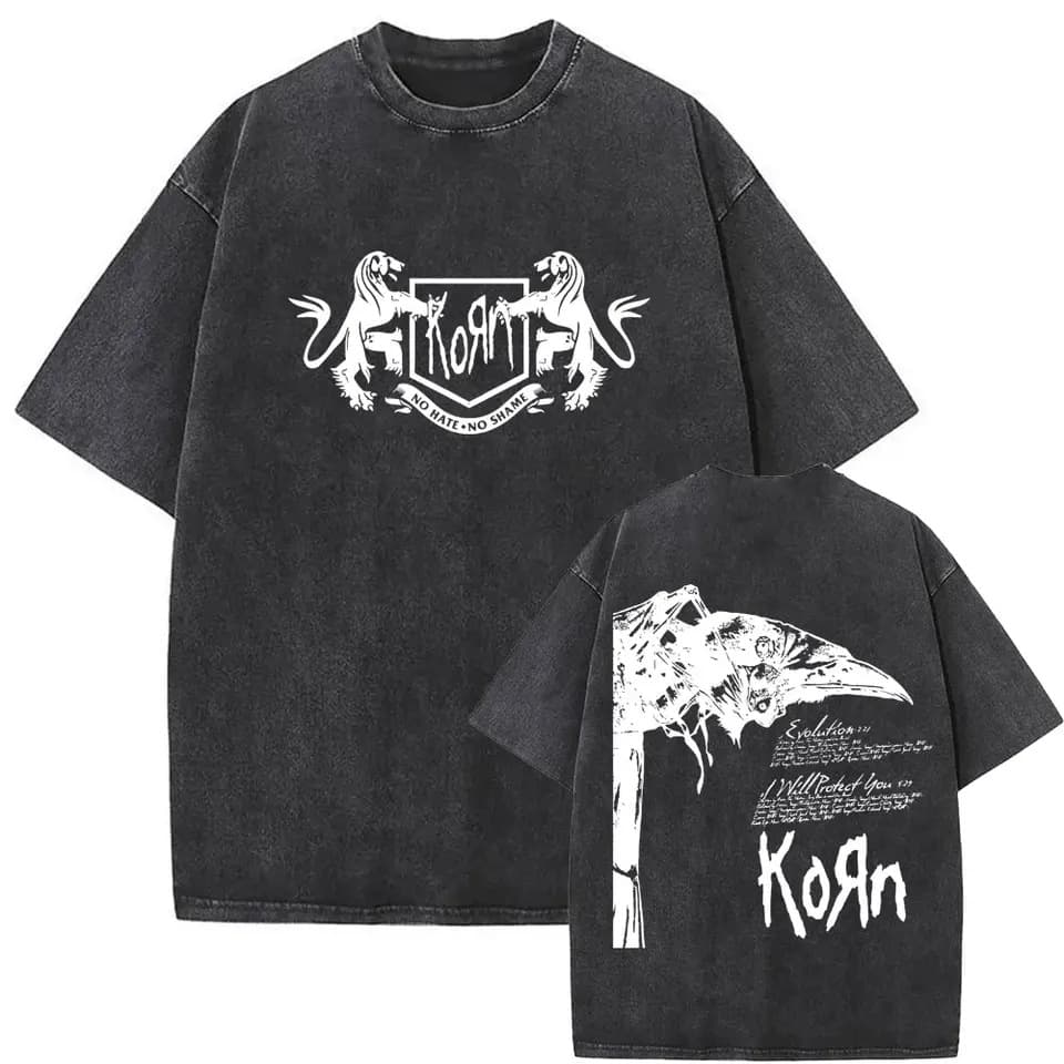 Y2K T-Shirt Men's Clothing New in Top & Tees Washed Vintage Alt