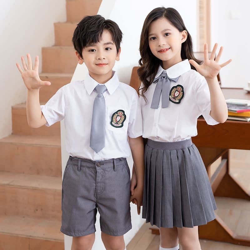 Kindergarten Uniform British Style Summer School Set for Girls Elementary Class Outfit