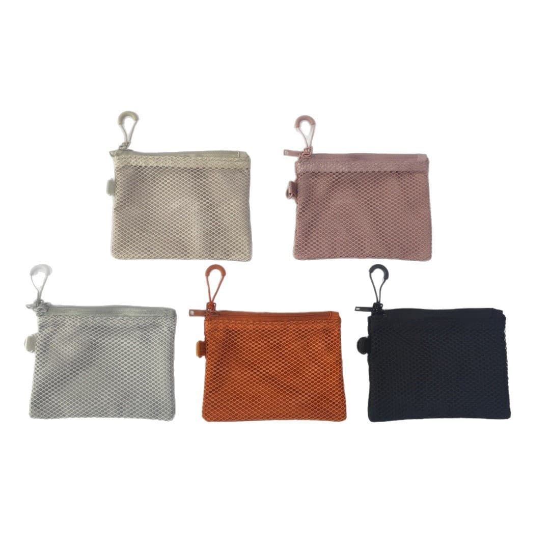 Japanese Double Zipper Pouch Storage Bag, Travel Organizer, Portable Mesh Storage Bag