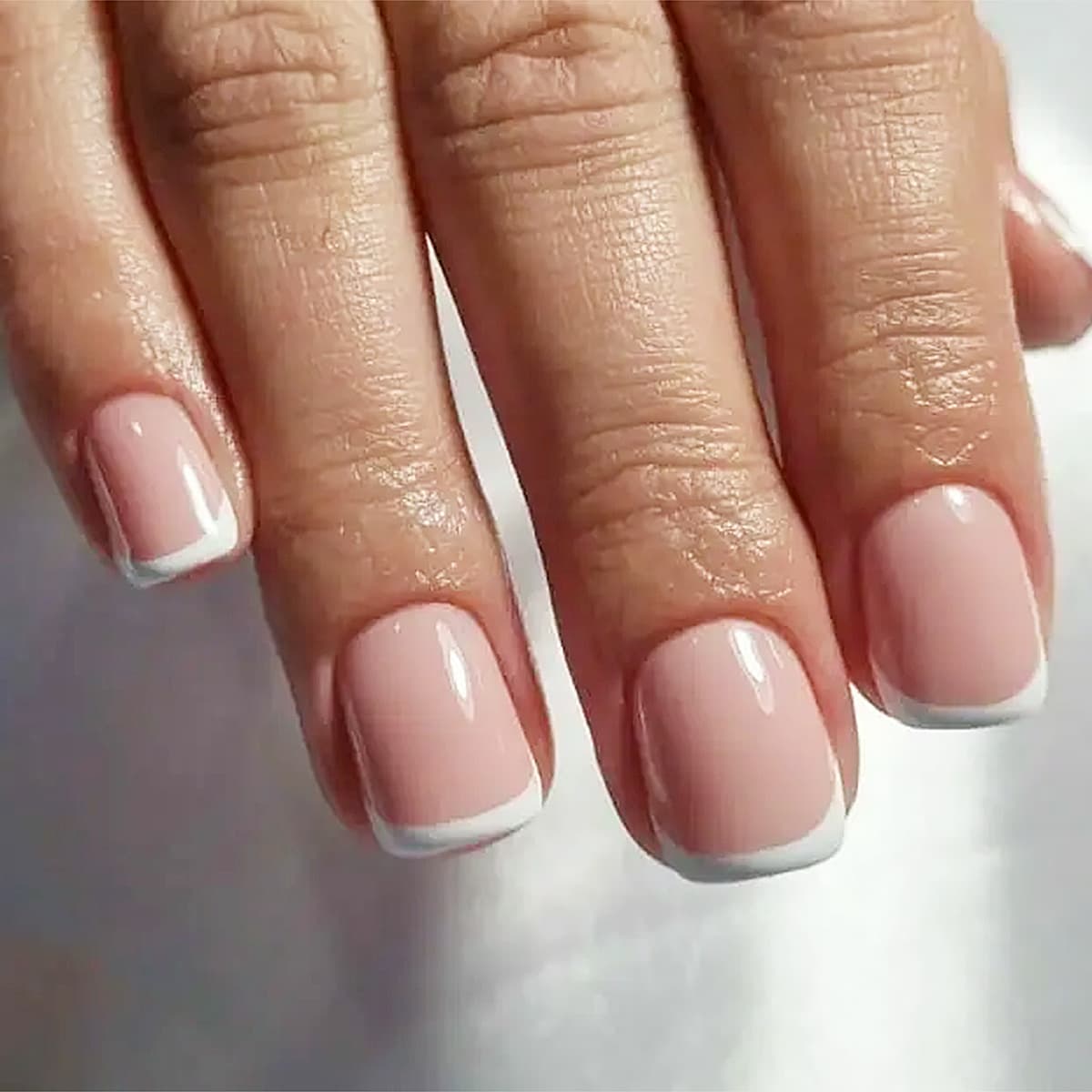 Wearable Nail Tips Minimalist French White Short Square Nails Finished Product Wholesale Export Hot Selling Fake Nails