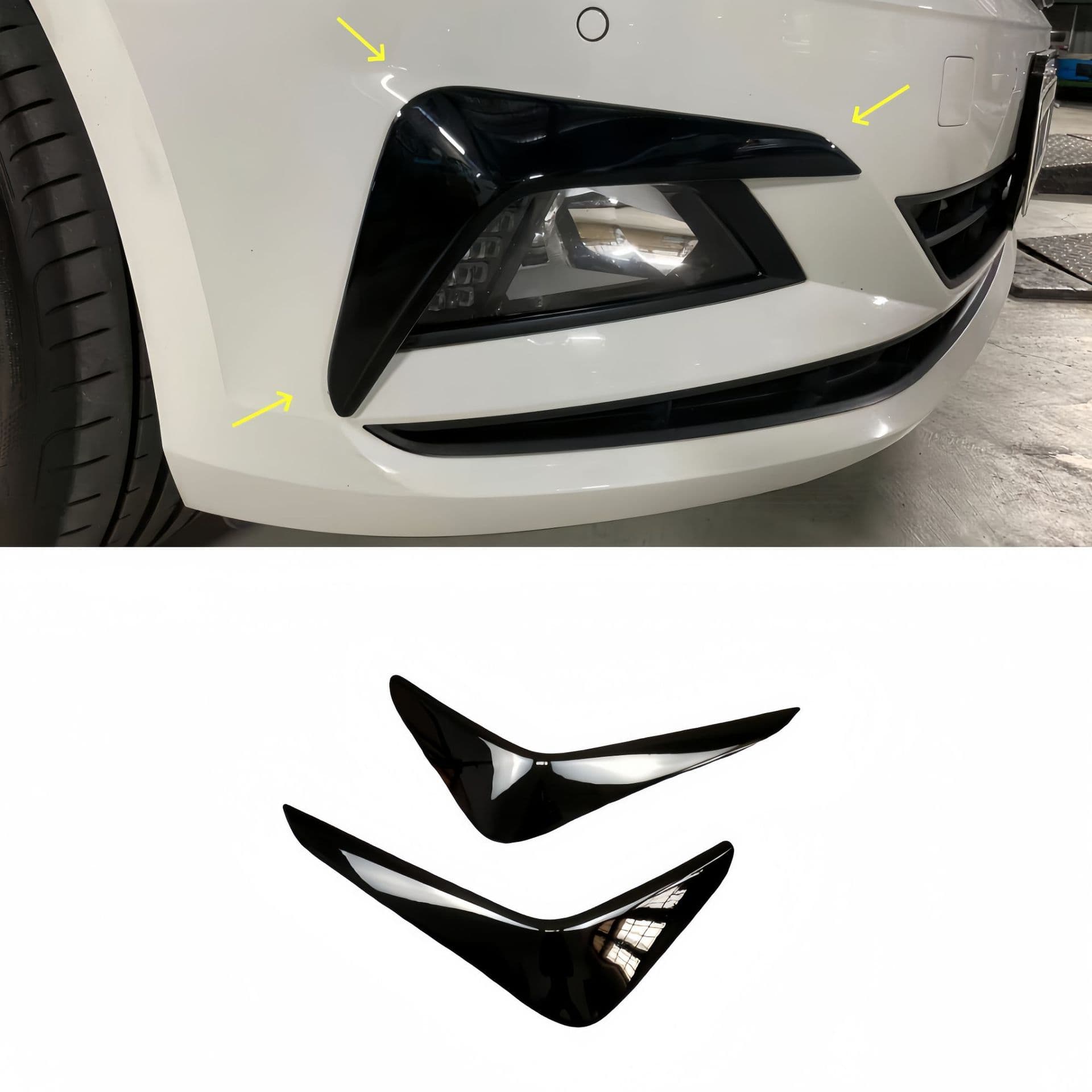 2019 Polo Plus Front Bumper Fang Blade Fog Light Eyebrow and Grille