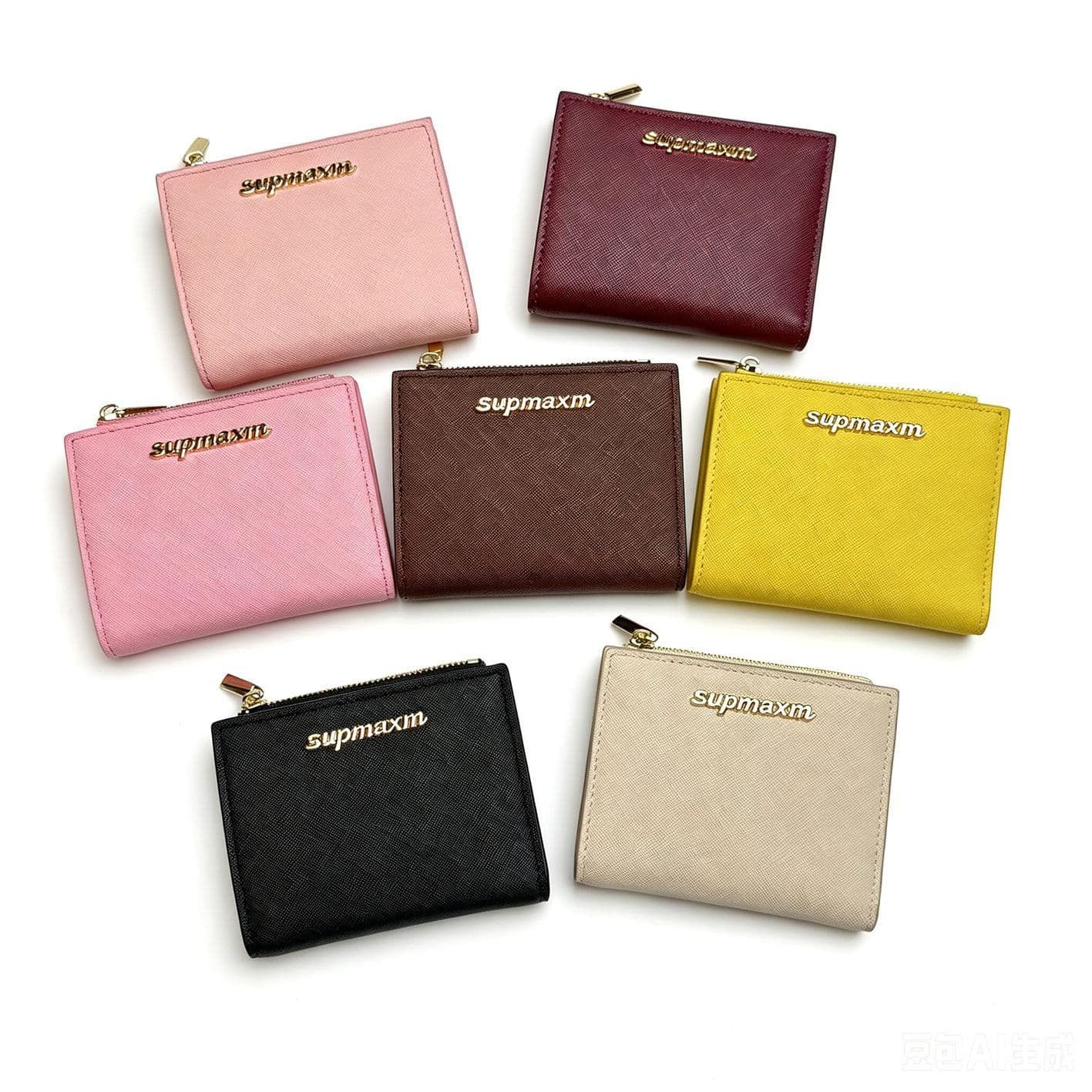 Supmaxm Streetwear PU Short Wallet, Coin Purse, Card Holder, Fashion Wallet, Cross-Border Bestseller