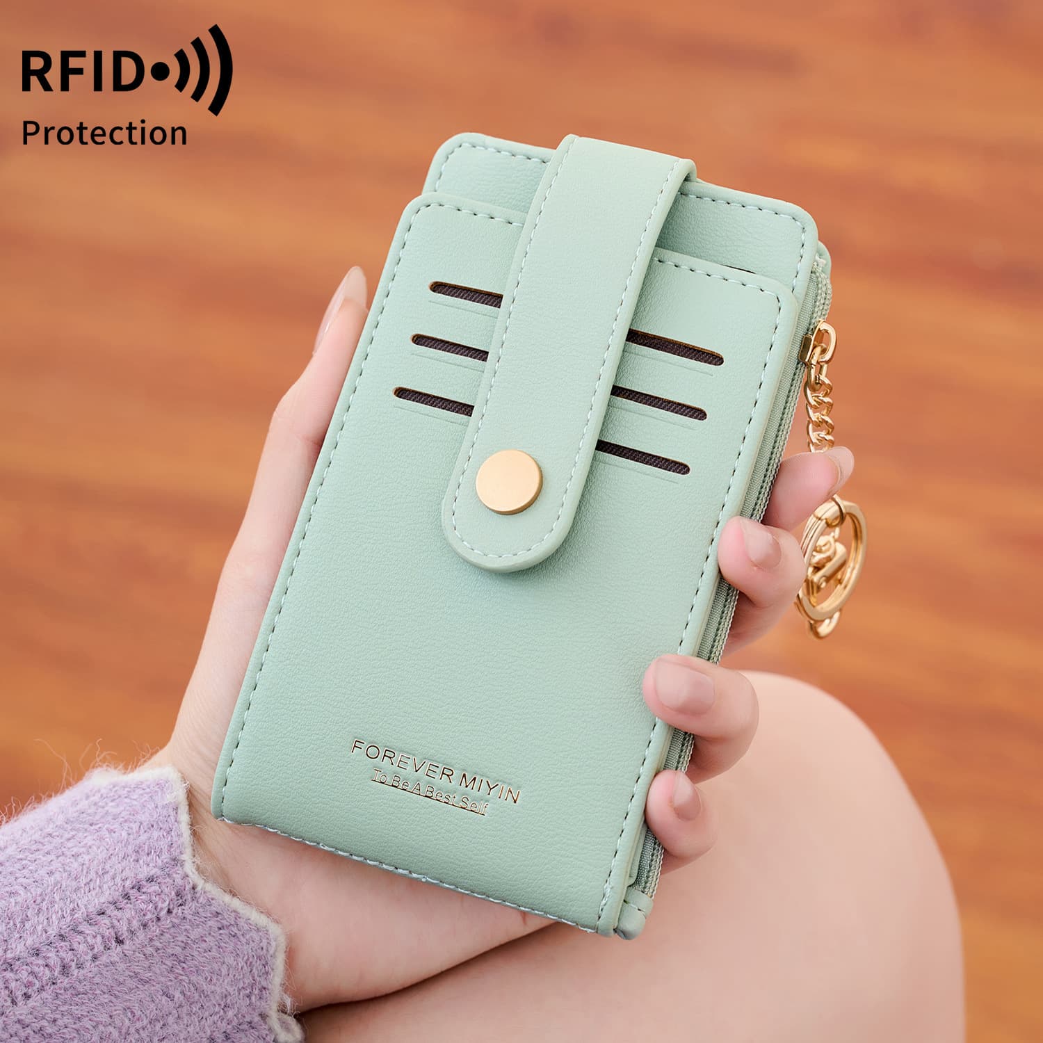 New Cross-Border Flip Medium-Long Foldable Women's Coin Card Holder PU Bi-Fold Compact Cardholder for Coins and Documents