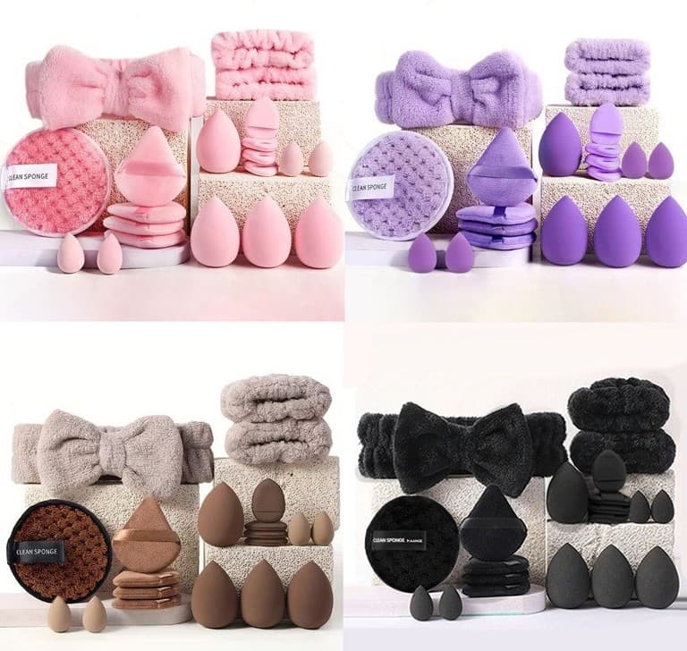 Cross-border Makeup Tool Set 20pcs 40pcs 42pcs 56pcs Beauty Blender Makeup Brush Powder Puff Set