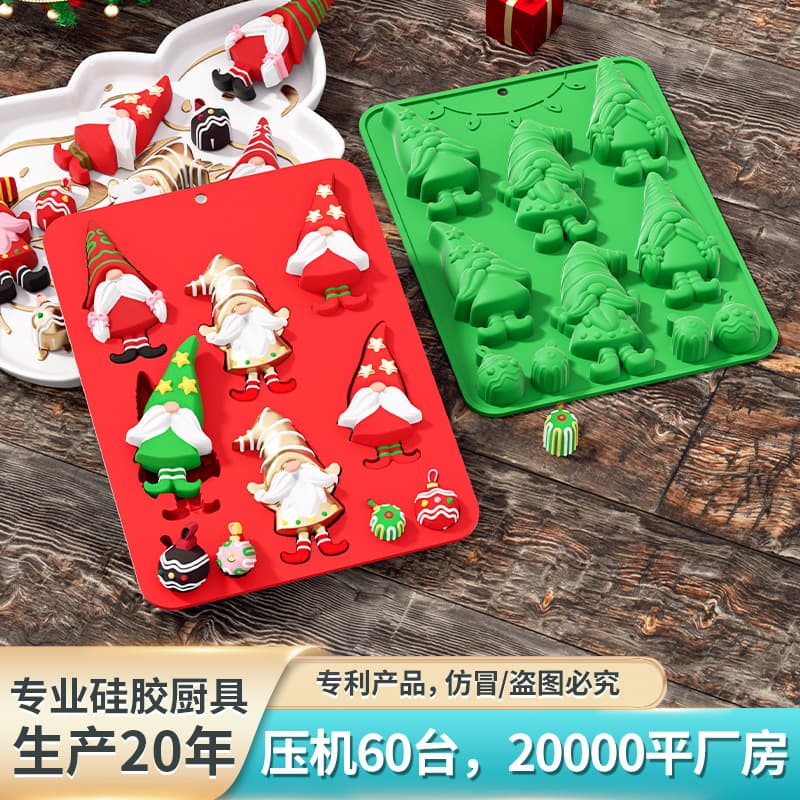Christmas Silicone Mold Santa Claus Snowman Chocolate Cake Decoration Baking DIY Food Grade Cartoon Mold