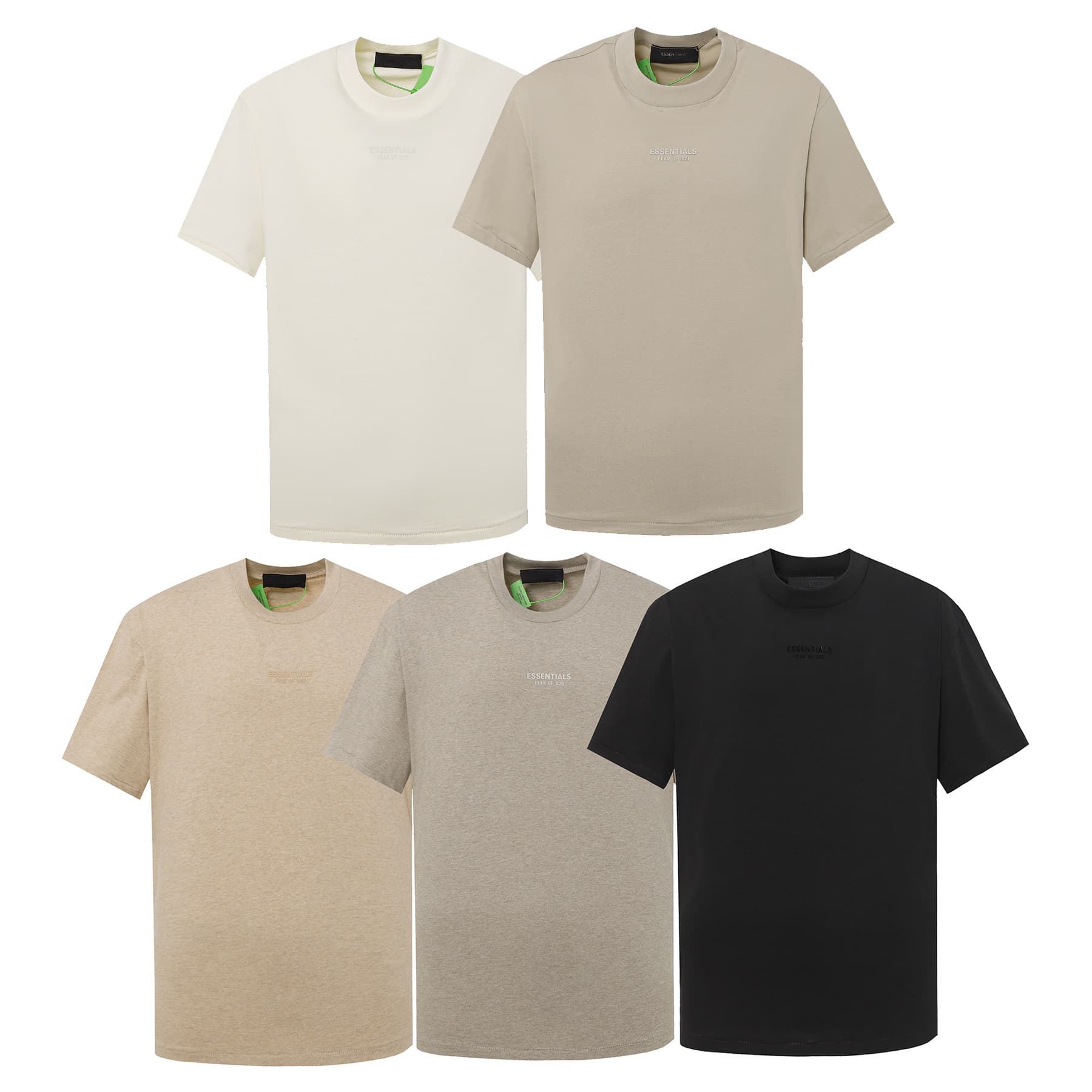 24s Cross-border European and American Fashion Brand FOG Double Line ESSENTIALS Adhesive Micro Standard Short Sleeve T-Shirt Men's and Women's High Street Half Sleeve