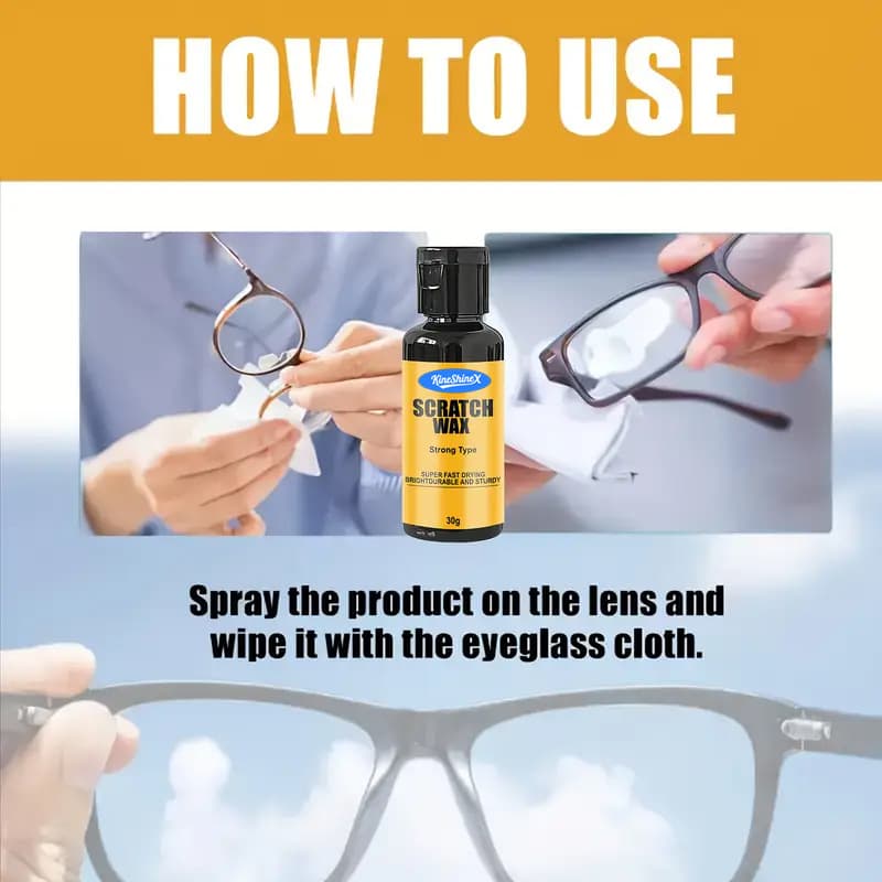 Glass Scratch Repair Liquid - Eyeglass Scratch Repair Resin - No-Polish Anti-Scratch Care Cream to Remove Scratches