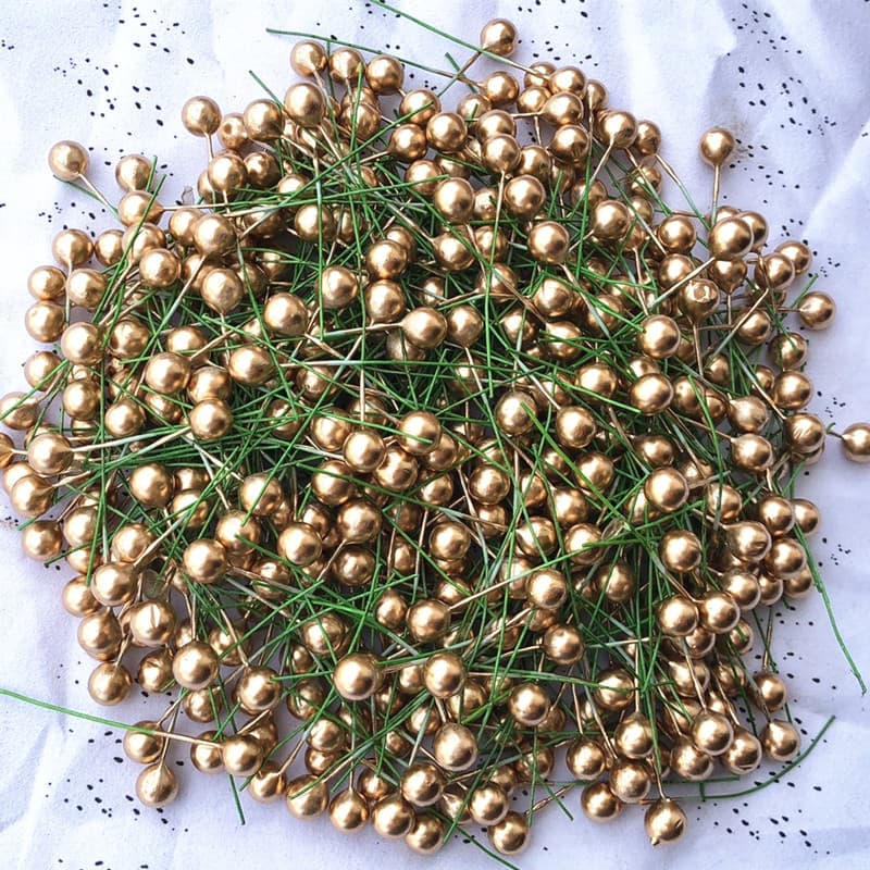 8mm Christmas use gold and silver foam berries, simulation single red berries, Christmas accessories factory.