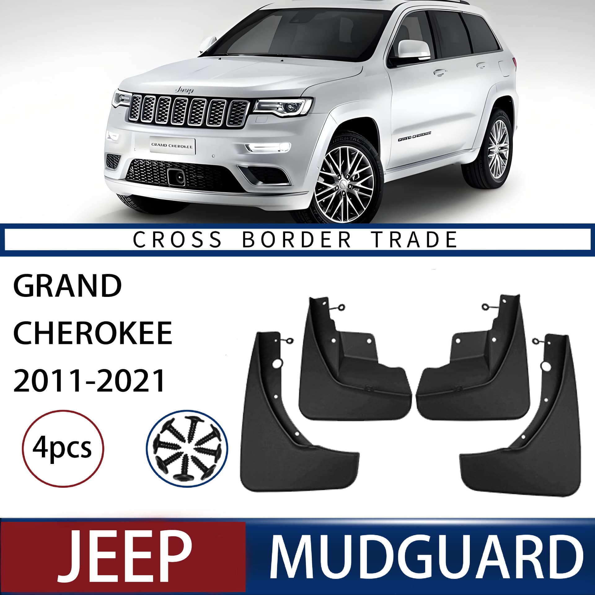 Mud Flaps for Jeep Grand Cherokee 2011-2021 Overseas Trade Cross-border