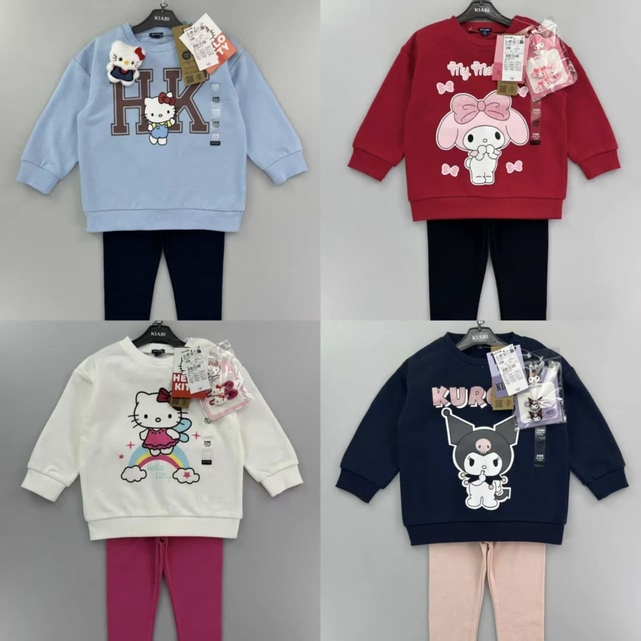 Kids' Clothing Girls' Autumn Korean Sweet 3-Piece Set Loose Girls' Jacket with Hair Clip