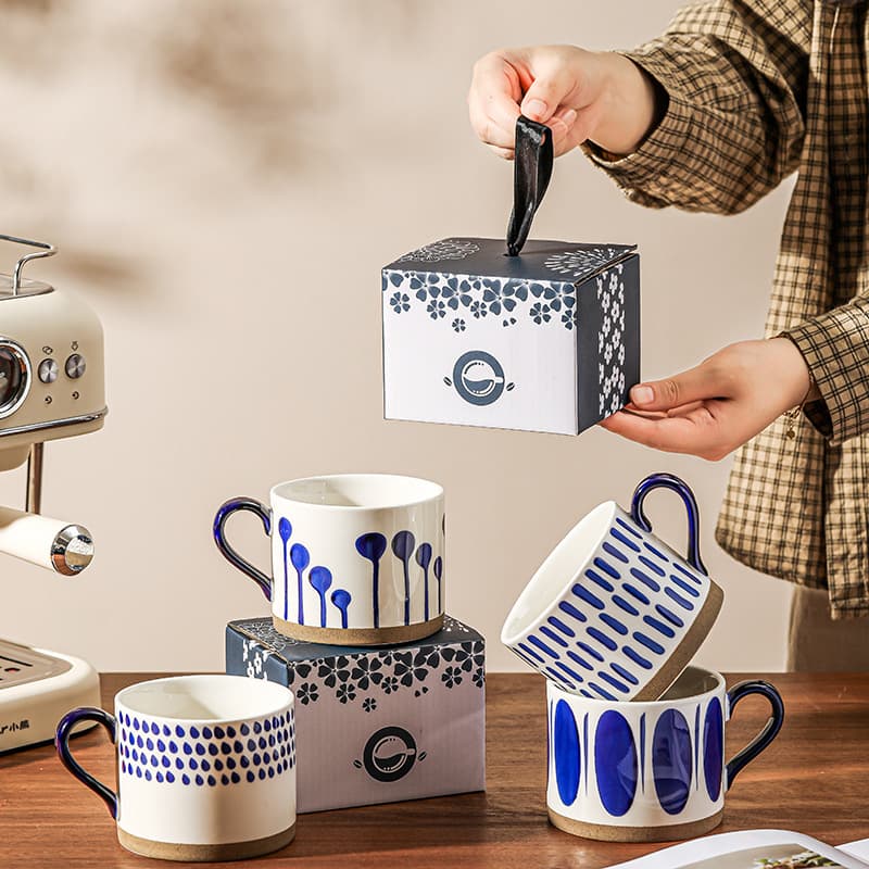 Creative Retro Japanese Mug Office Coffee Cup Gift Cup Ceramic Cup Home Set Gift Box Souvenir