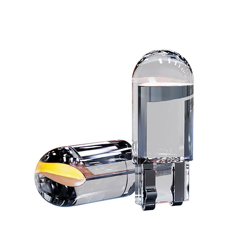 T10 Transparent Crystal Integrated Car LED Side Marker Light, COB High Brightness W5W License Plate LED