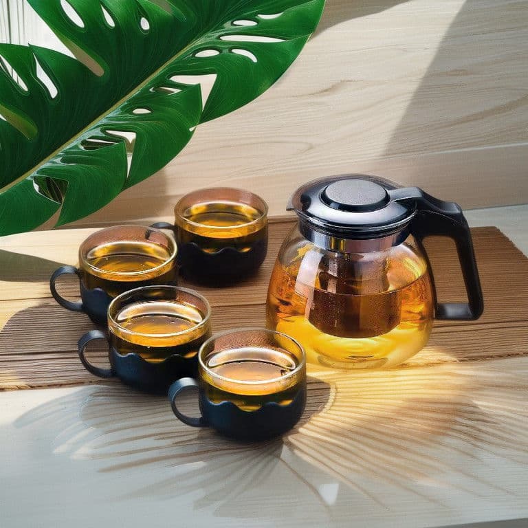 1000/2000ML Glass Teapot, Heat-Resistant Brewing Pot, Large Capacity Single Pot for Flower Tea or Water, Tea Set