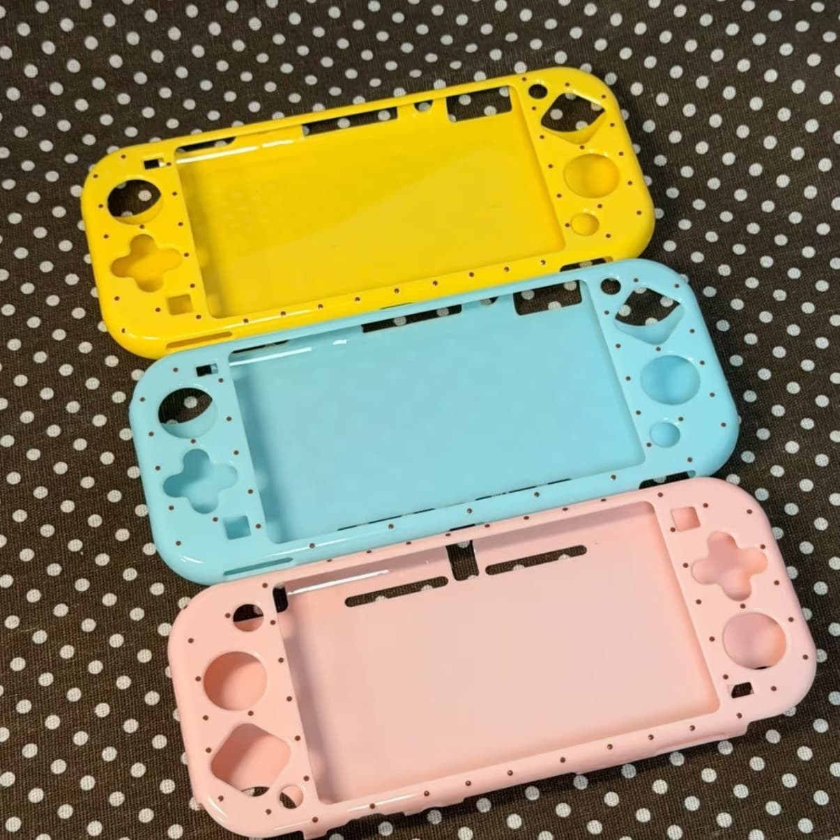 Switch Lite Polka Dot Protective Case, Lite Transparent Glitter Full-Cover Case, Lite Full-Cover PC Hard Shell