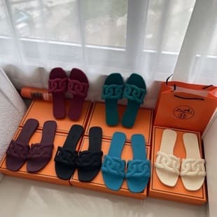 H Brand Summer Women's Flat Sandals Daily Casual Beach Outdoor Flat Shoes Factory Versatile Solid Color Hollow Out