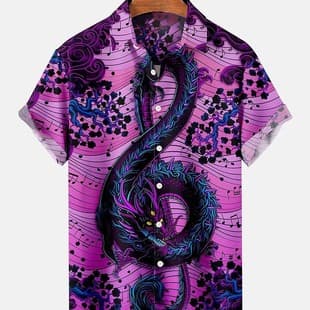Cross-border Hot Selling New Style Foreign Trade Creative Element Shirt 3D Digital Print Thin Loose Short Sleeve Shirt Men