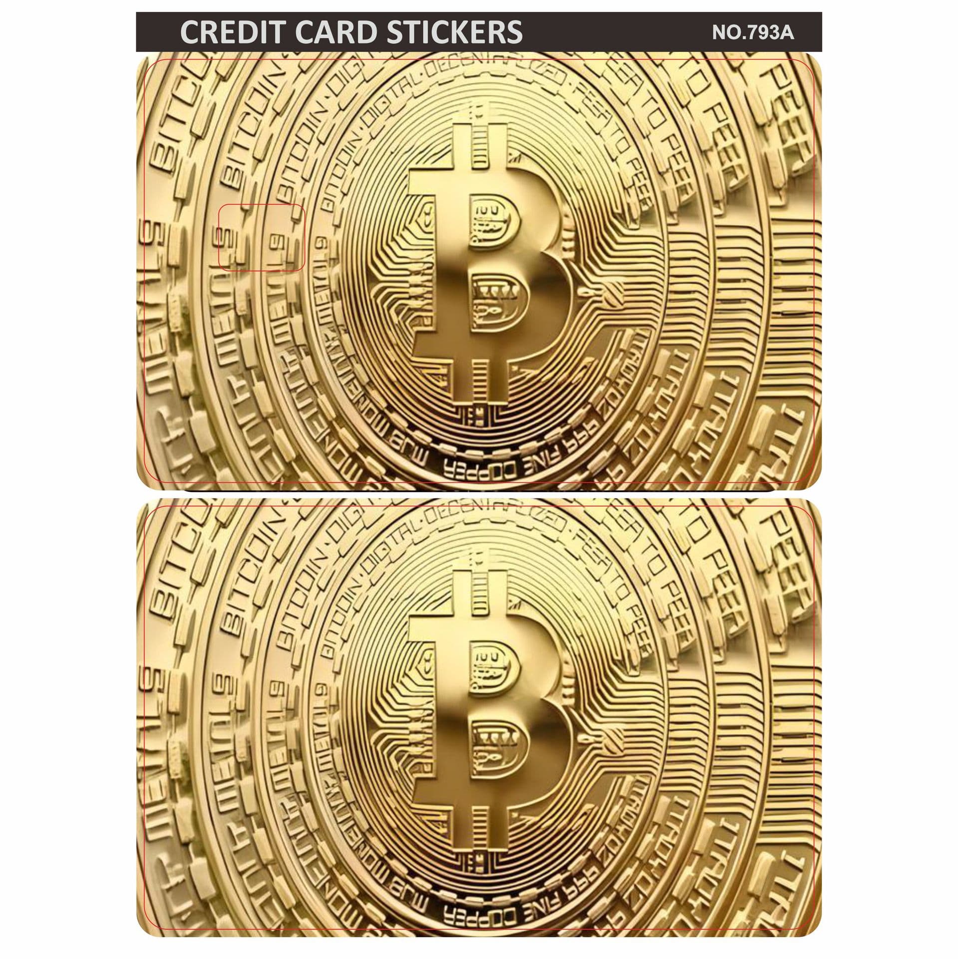 New Cross-Border Bitcoin Series 2-Piece Front and Back Credit Card Skin Sticker Creative 2025