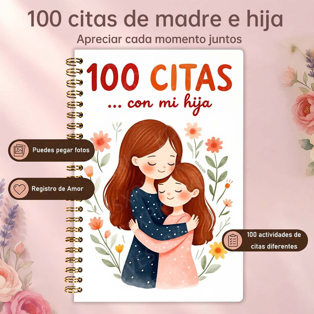 Cross-border Trade Coil Notebook 1 Book 100 Dates Mother-Daughter Memory Book | Record Mother-Daughter Time Diary