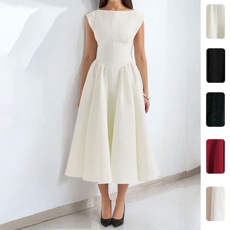 Spring New European and American Women's Elegant Sexy Backless Dress Fashionable Slim Fit Sleeveless