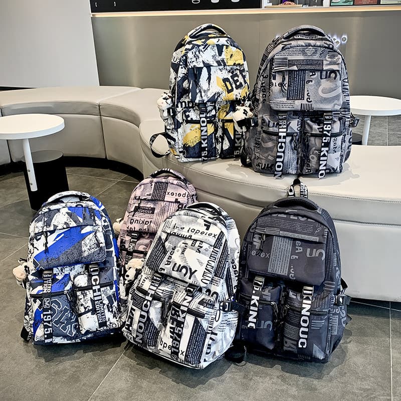 Wholesale Fashion Graffiti Large Capacity Backpack for Middle School Students Ins Trendy Student Backpack
