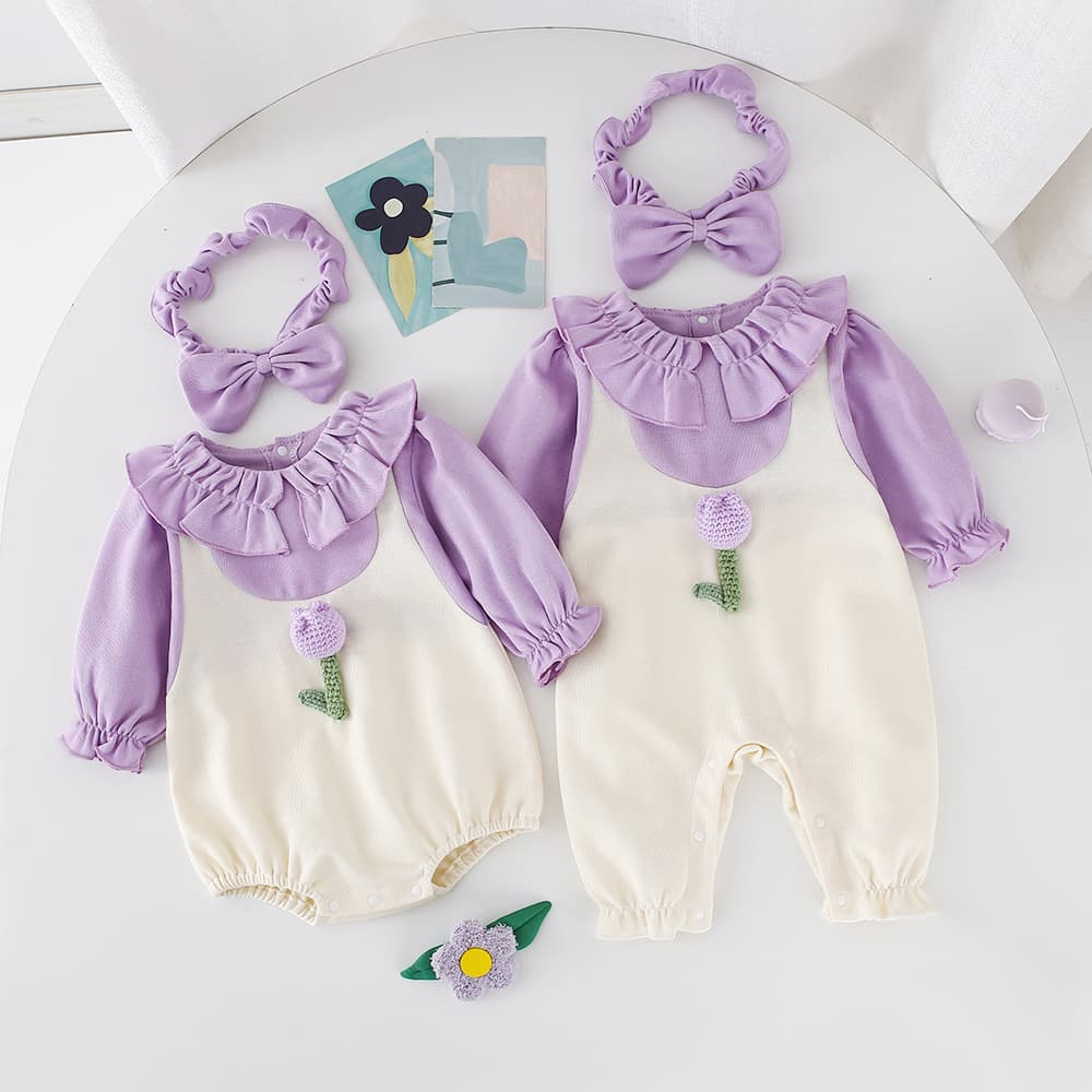 2026 Autumn Category A baby jumpsuit newborn baby fart coveralls female baby long-sleeved crawling suit spring triangle crawling suit