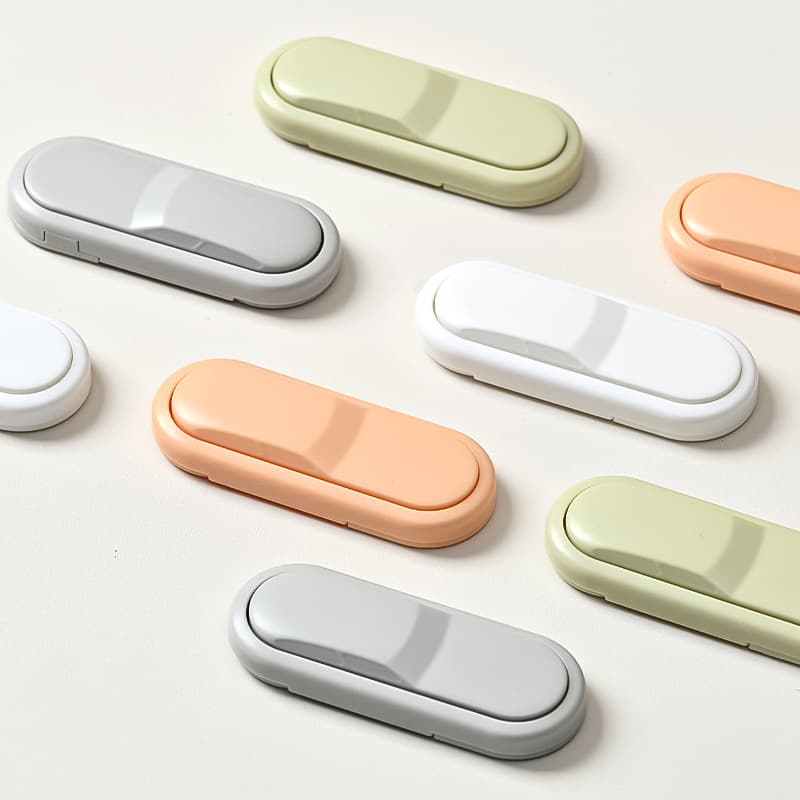 Cross-border new infant wardrobe short lock cabinet door dual lock child safety protection invisible button double-door lock