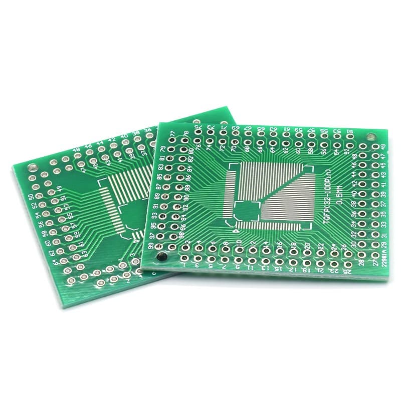 FQFP TQFP 32 44 64 80 100 LQFP Surface Mount to DIP Adapter Board, 0.5/0.8mm Pitch (2 Pieces)