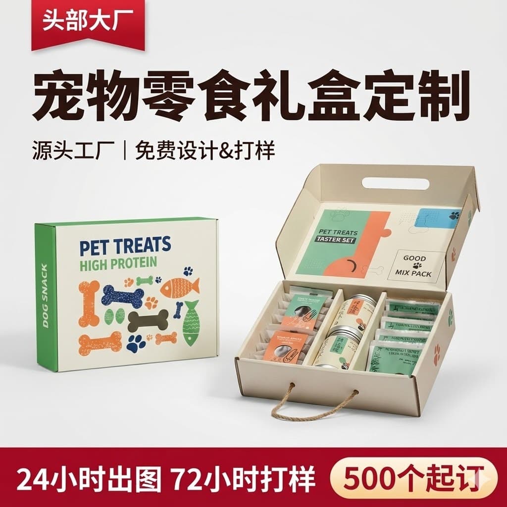 Pet Snack Gift Box Custom Freeze-Dried Treats Individually Wrapped Specialty Raw Bone Meat for Cats and Dogs Teething