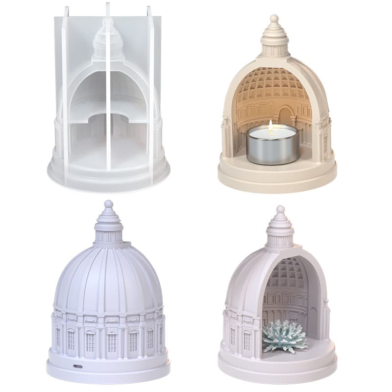 European Palace Castle Diffuser Stone Silicone Mold DIY Aromatherapy Plaster Candle Holder Base Ornaments Glue Grinding Tool